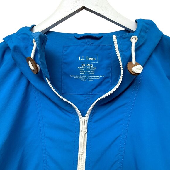 LL Bean Womens Jacket Plus Size 3X Blue Zip Front Windbreaker Outdoor Utility - Picture 3 of 14